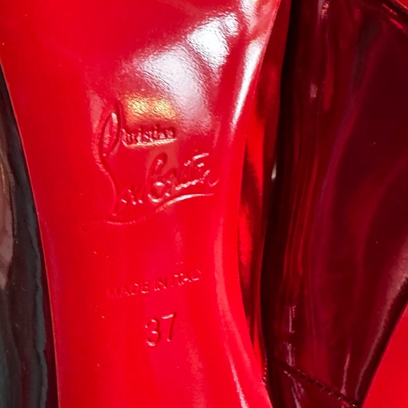 CHRISTIAN LOUBOUTIN Kate 100 iridescent psychic patent leather pumps 37 Red - Picture 16 of 17